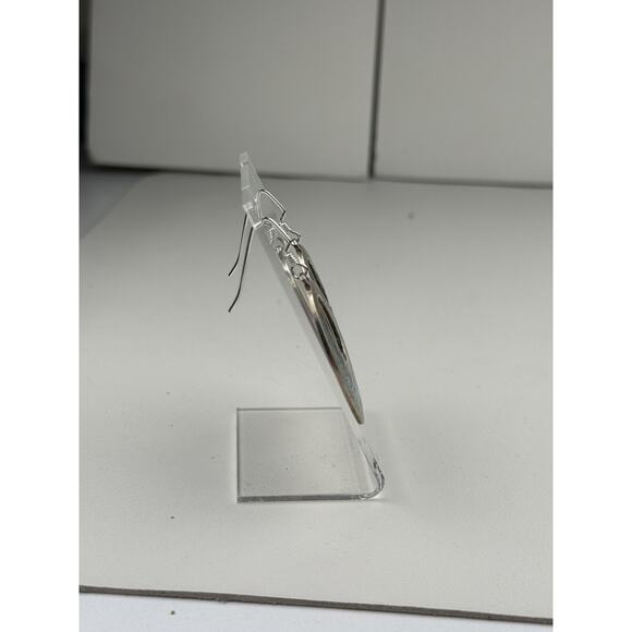 TM-121 Taxco Mexico Sterling Silver Pierced Earrings Inlaid Stone - Picture 8 of 12